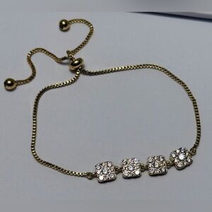 Gold Bracelet with Sparkling Accents